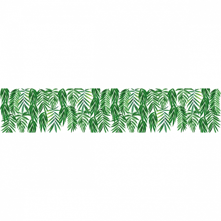 Vinilos opaca - Adhesivo de Ventana colgando hojas de palma XL - ambiance-sticker.com