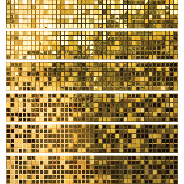Paquete de 6 pegatinas de azulejos de piso - Paquete de 6 pegatinas de azulejos efecto dorado - ambiance-sticker.com