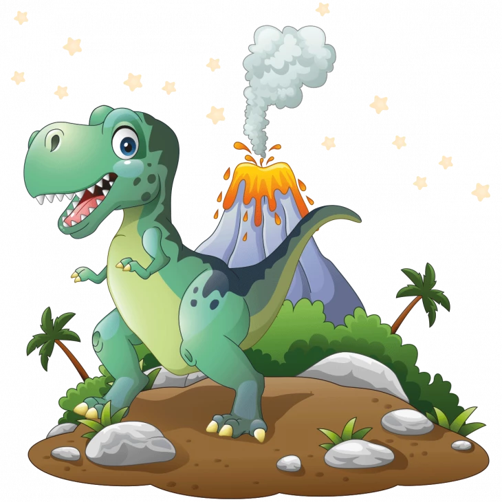 Vinilos decorativos dinosaurio - Vinilo dinosaurio tiranosaurio en la isla - ambiance-sticker.com