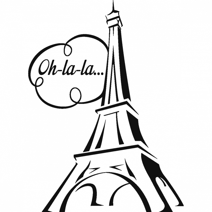 Vinilos decorativos de cuidades - Vinilo Torre Eiffel con-Oh-la-la - ambiance-sticker.com