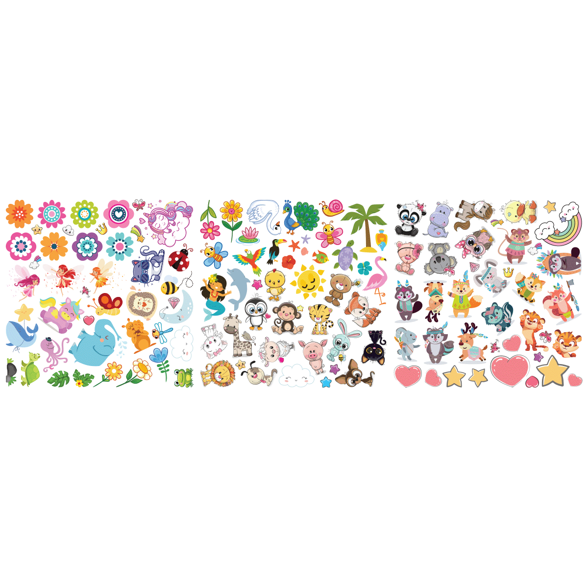 120 mini stickers animaux – STICKERS MINI - Stickers Fleurs - Ambiance- sticker