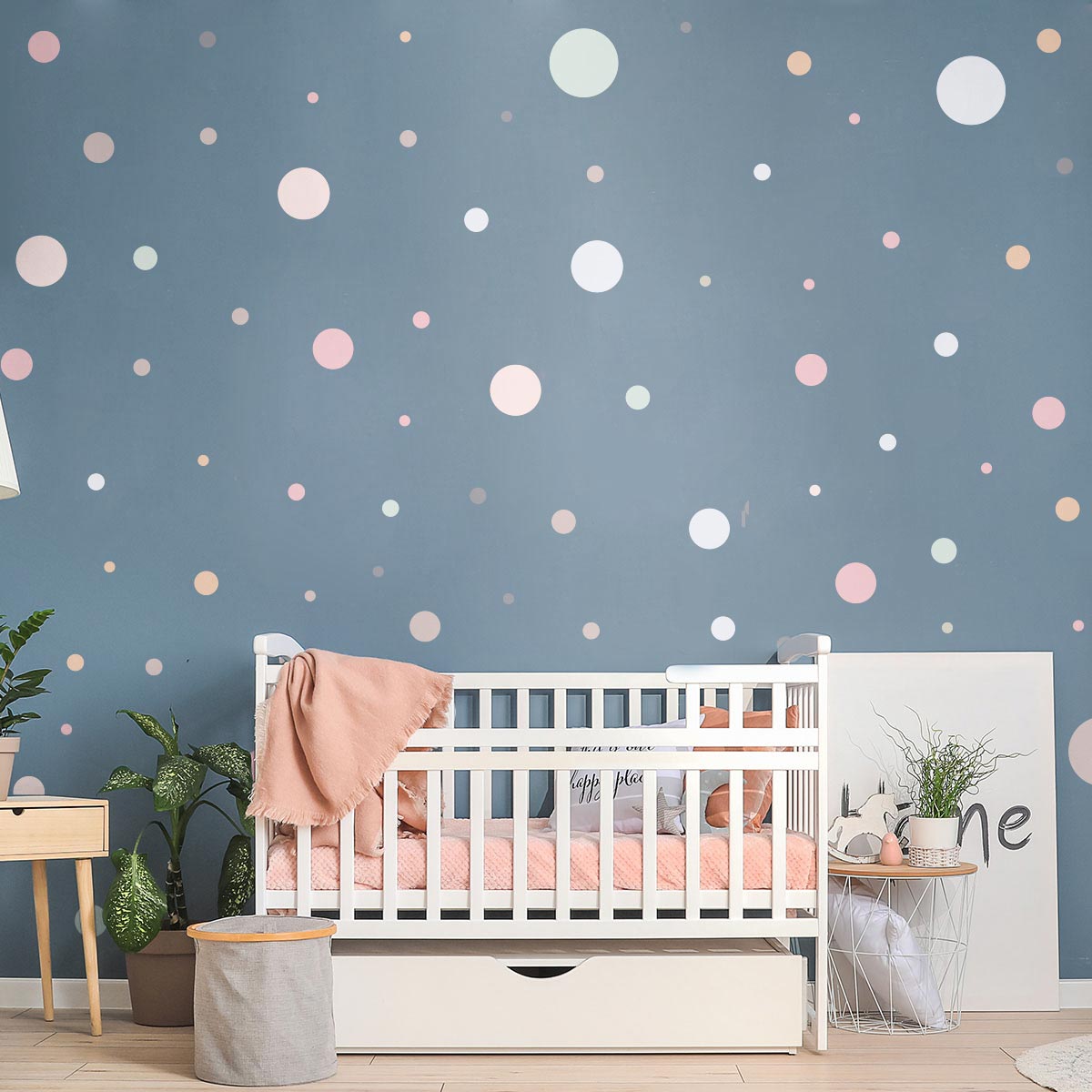 120 wall decals pastels multicolored rounds
