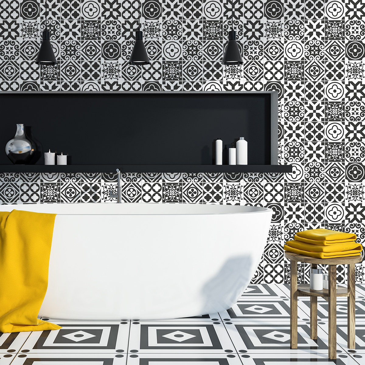 30 wall stickers cement tiles azulejos haruio