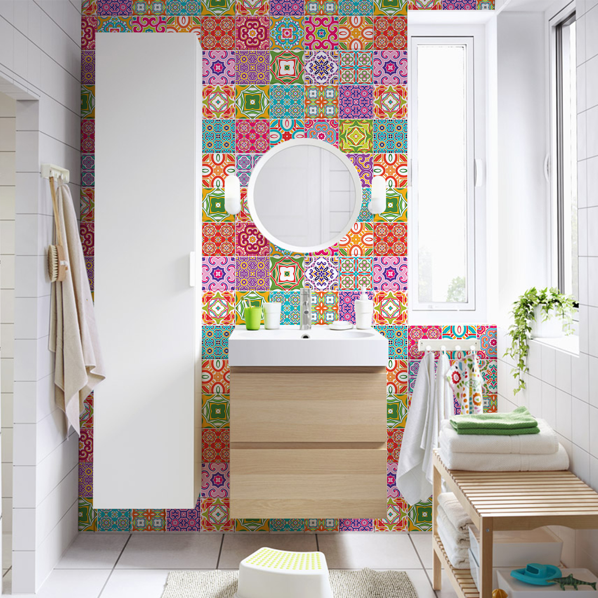 30 wall stickers cement tiles azulejos relina