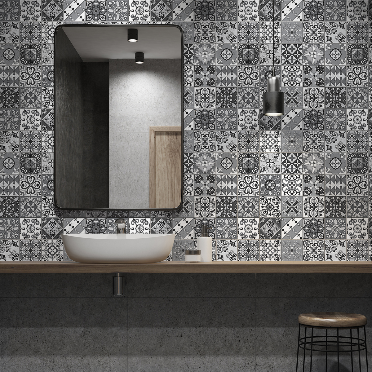 30 wall stickers cement tiles azulejos trufia