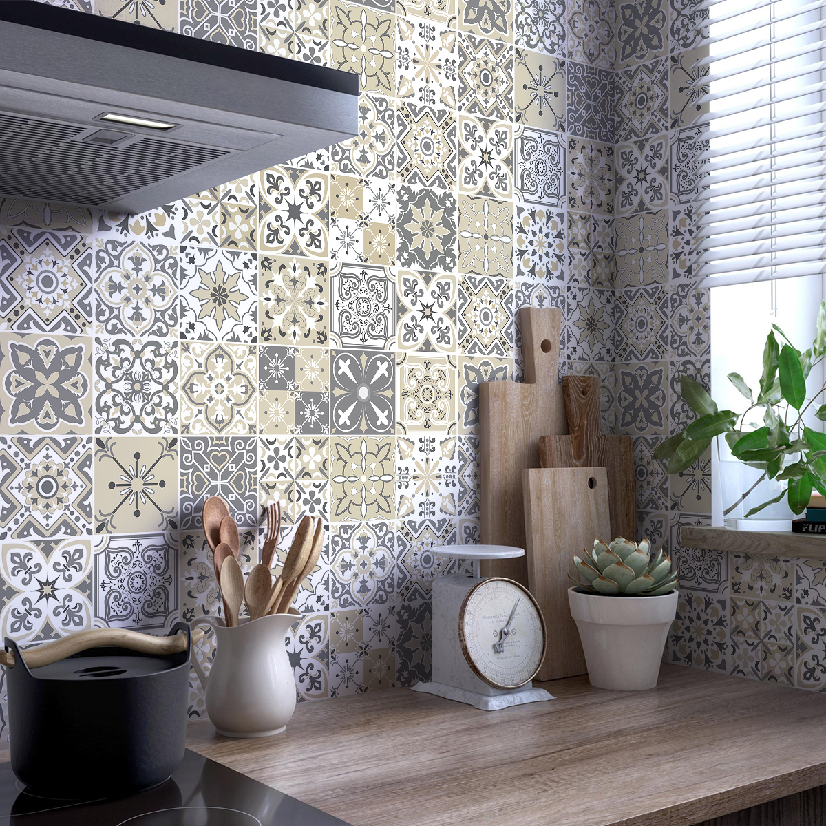 30 wall stickers cement tiles azulejos turchi