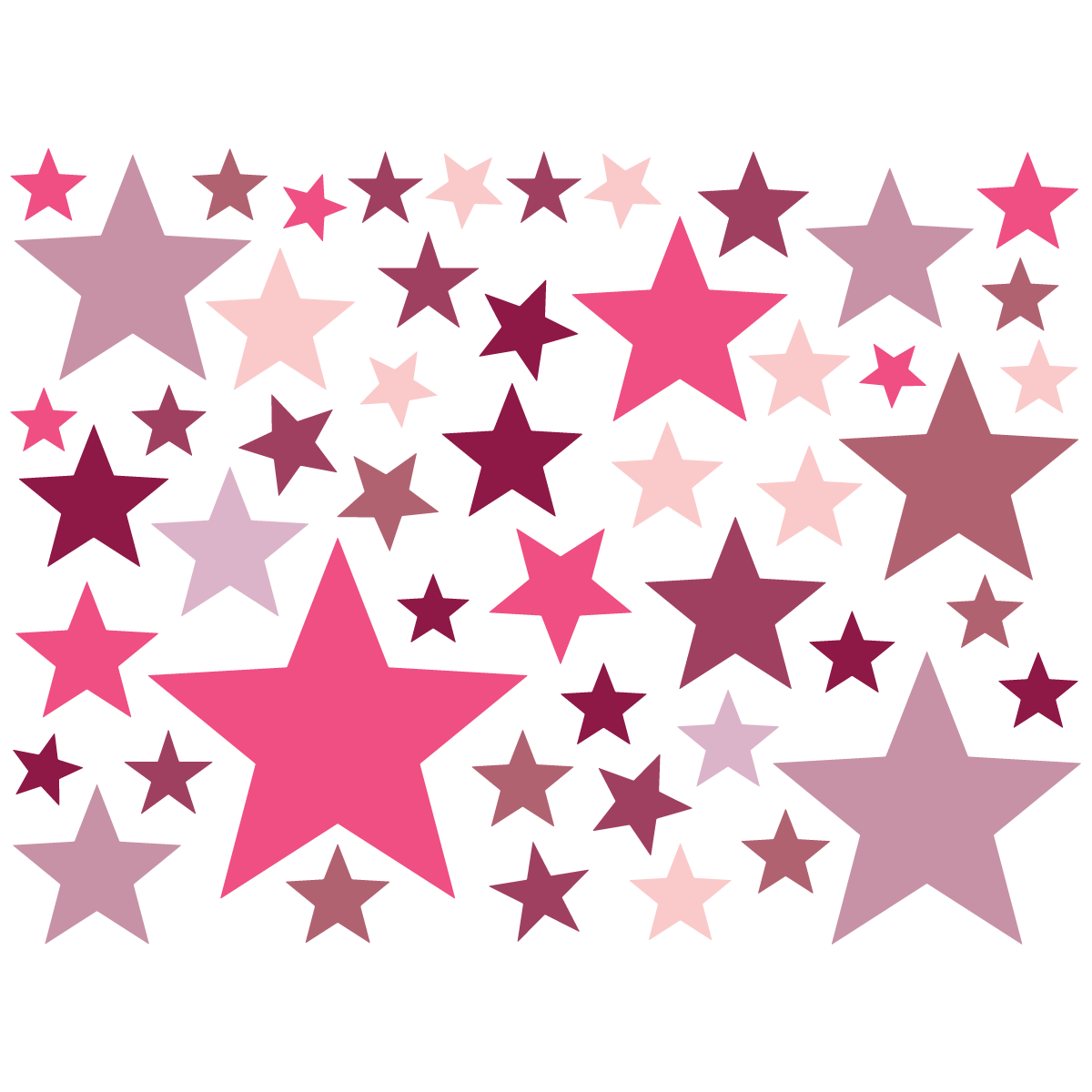50 stickers étoiles roses – Stickers STICKERS BÉBÉS Fille - Ambiance-sticker