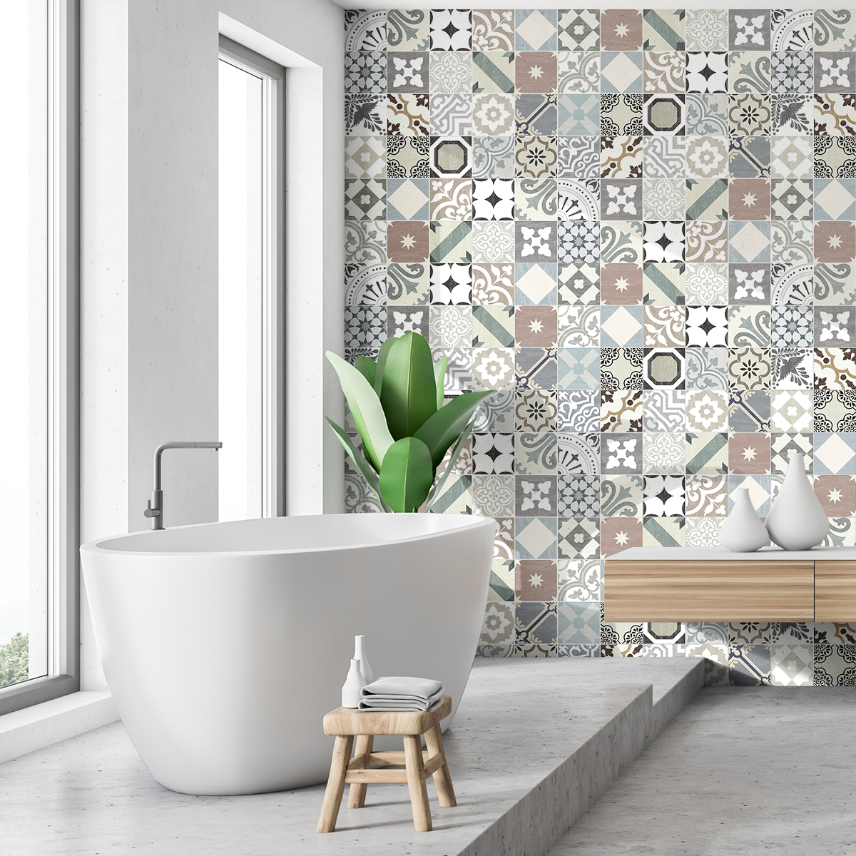 60 stickers carreaux de ciment authentiques tosino