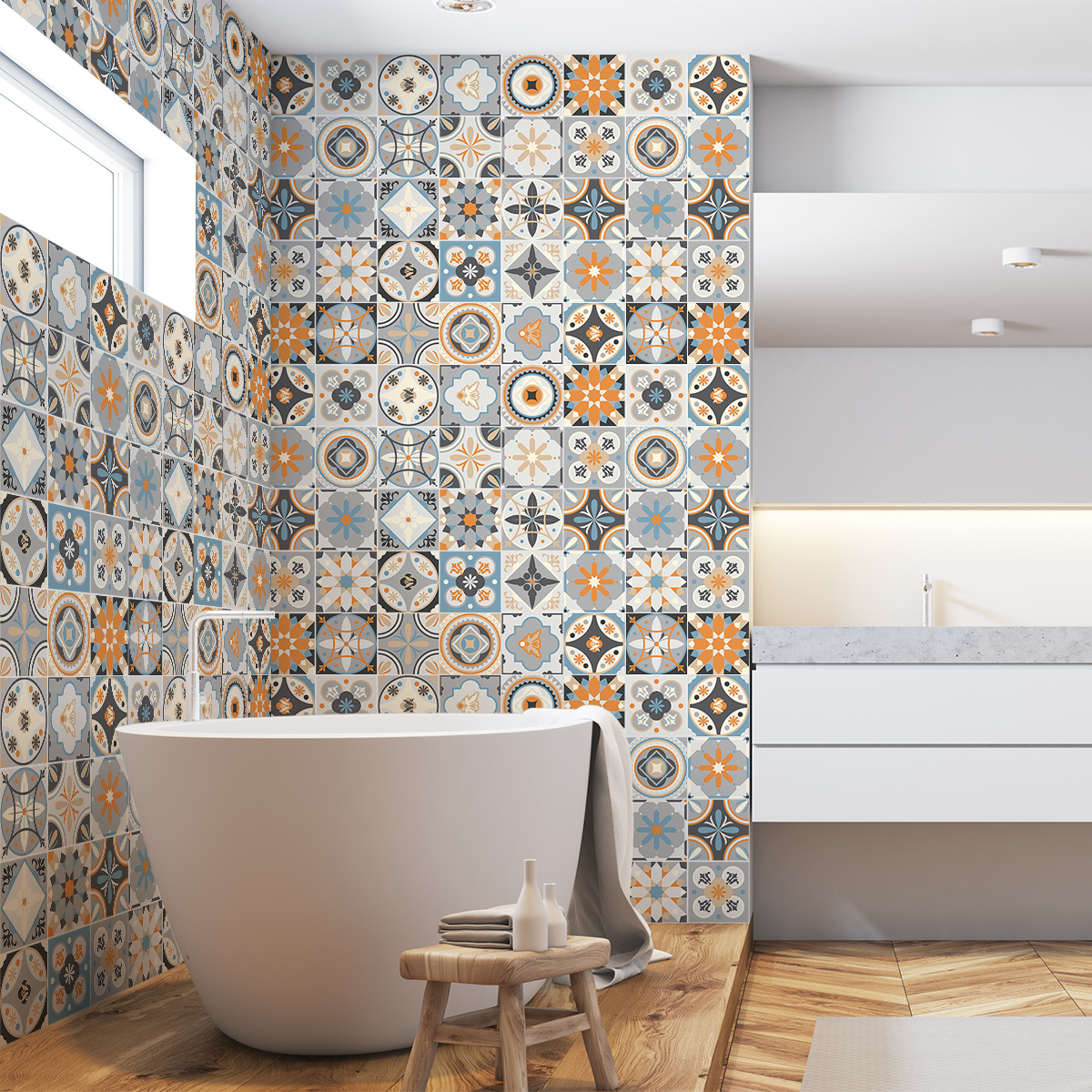 60 wall decal cement tiles azulejos pepita
