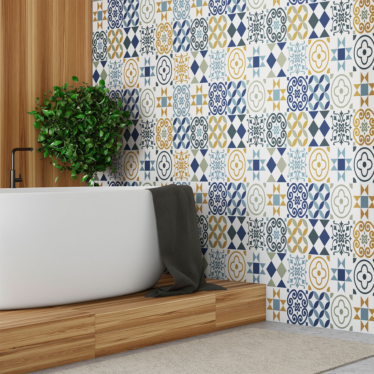 60 wall decal cement tiles azulejos picatina