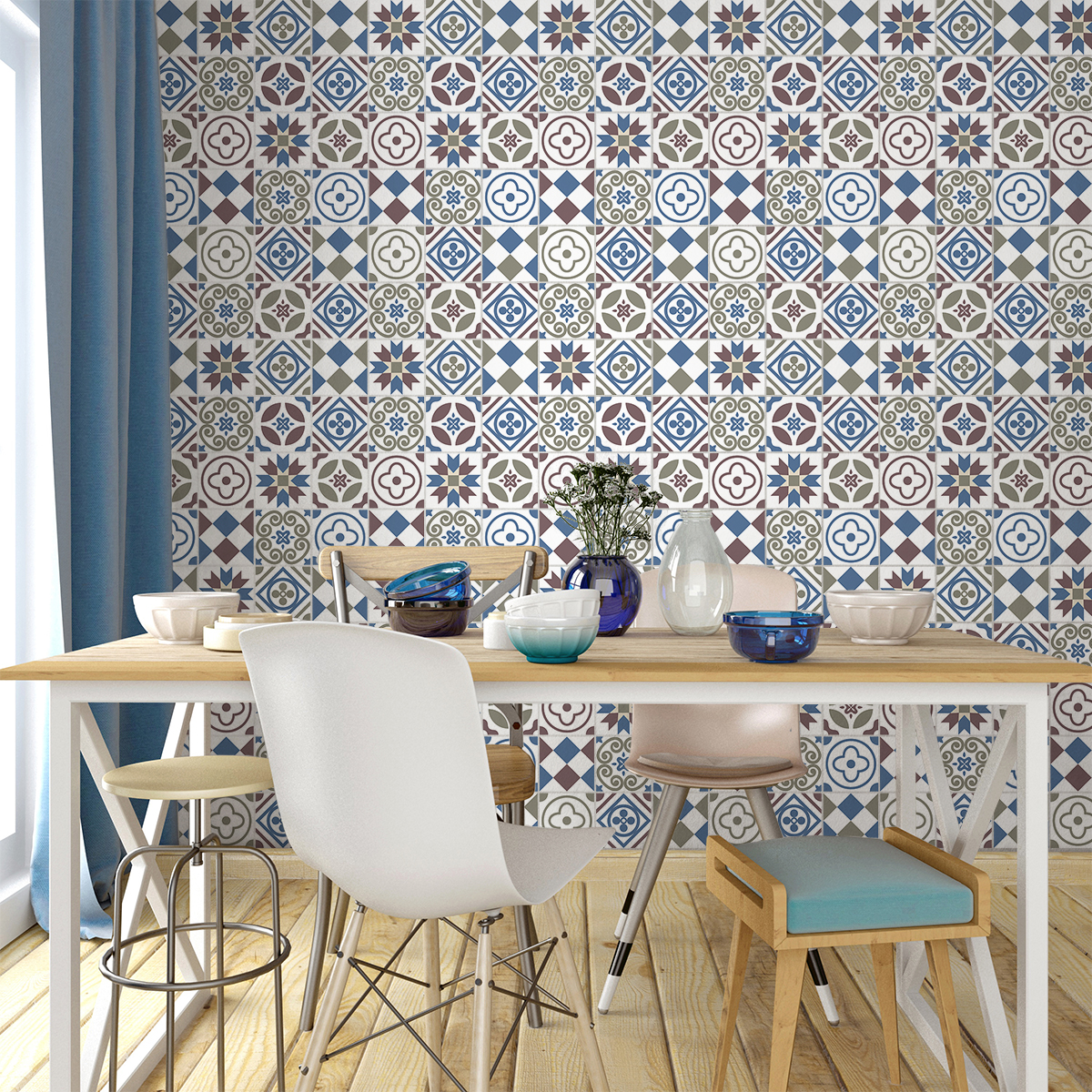 60 wall decal tiles azulejos gorgina