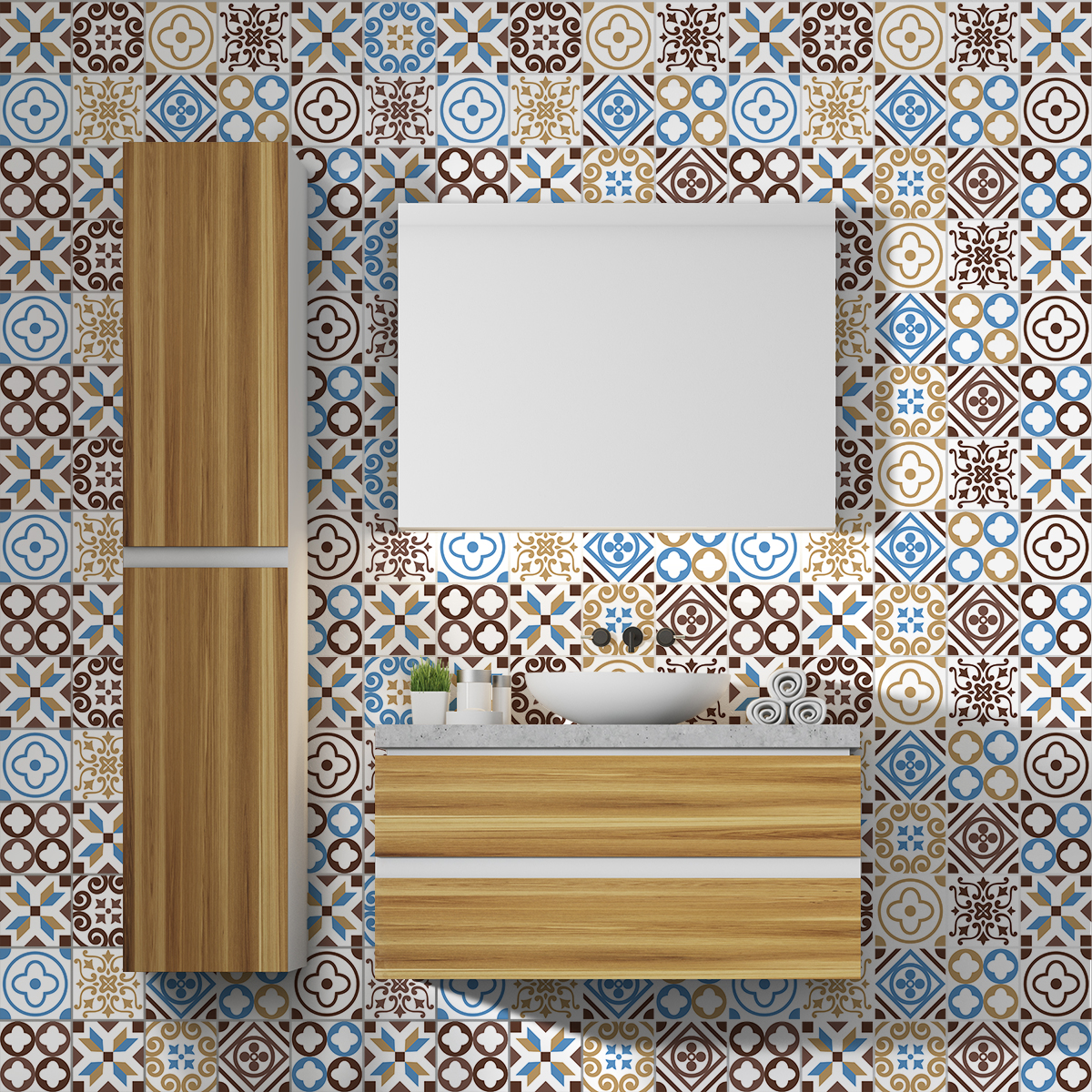 60 wall decal tiles azulejos roseta