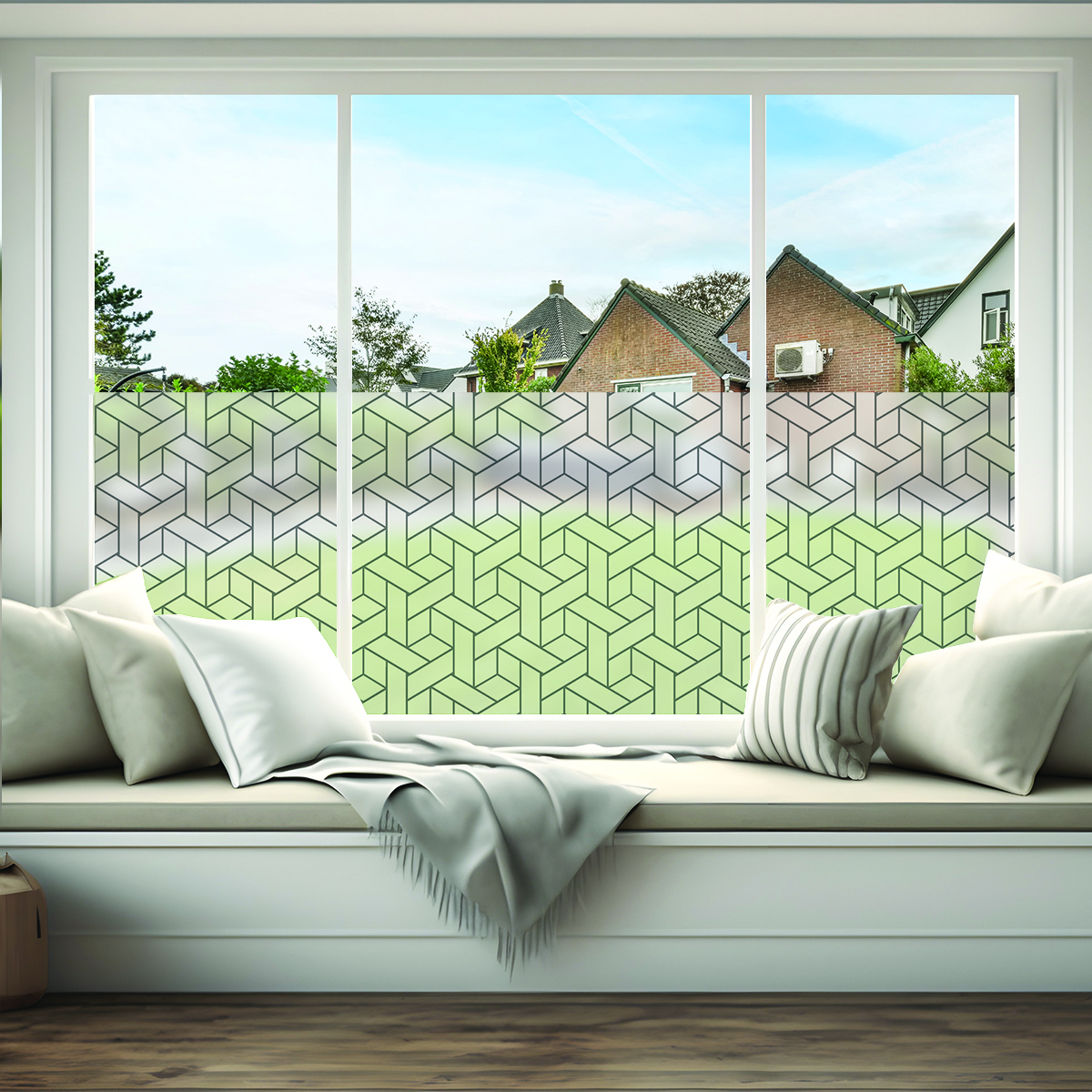 Window sticker long rectangle geometric pattern