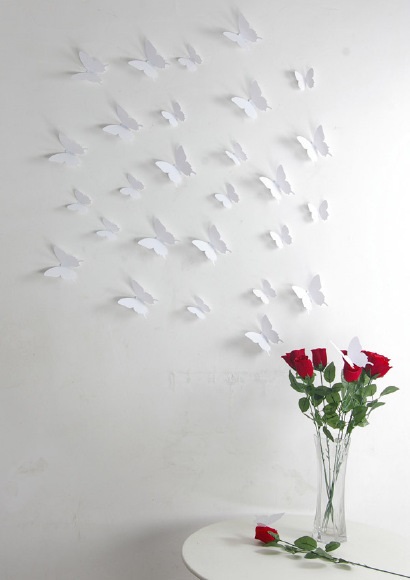Kit 12 Adesivi farfalle 3D bianco