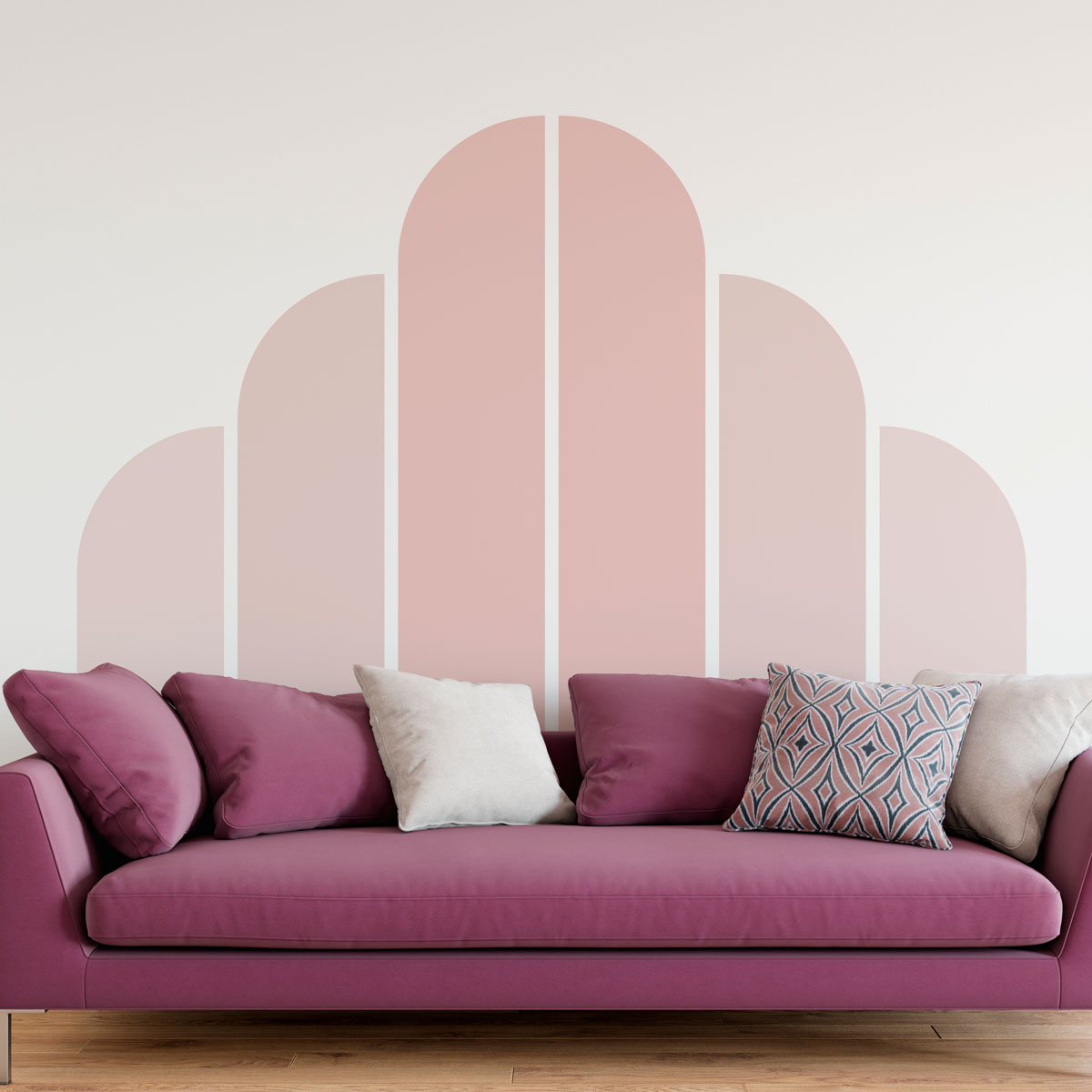 Prepasted wallpaper - Powder pink arches - giant