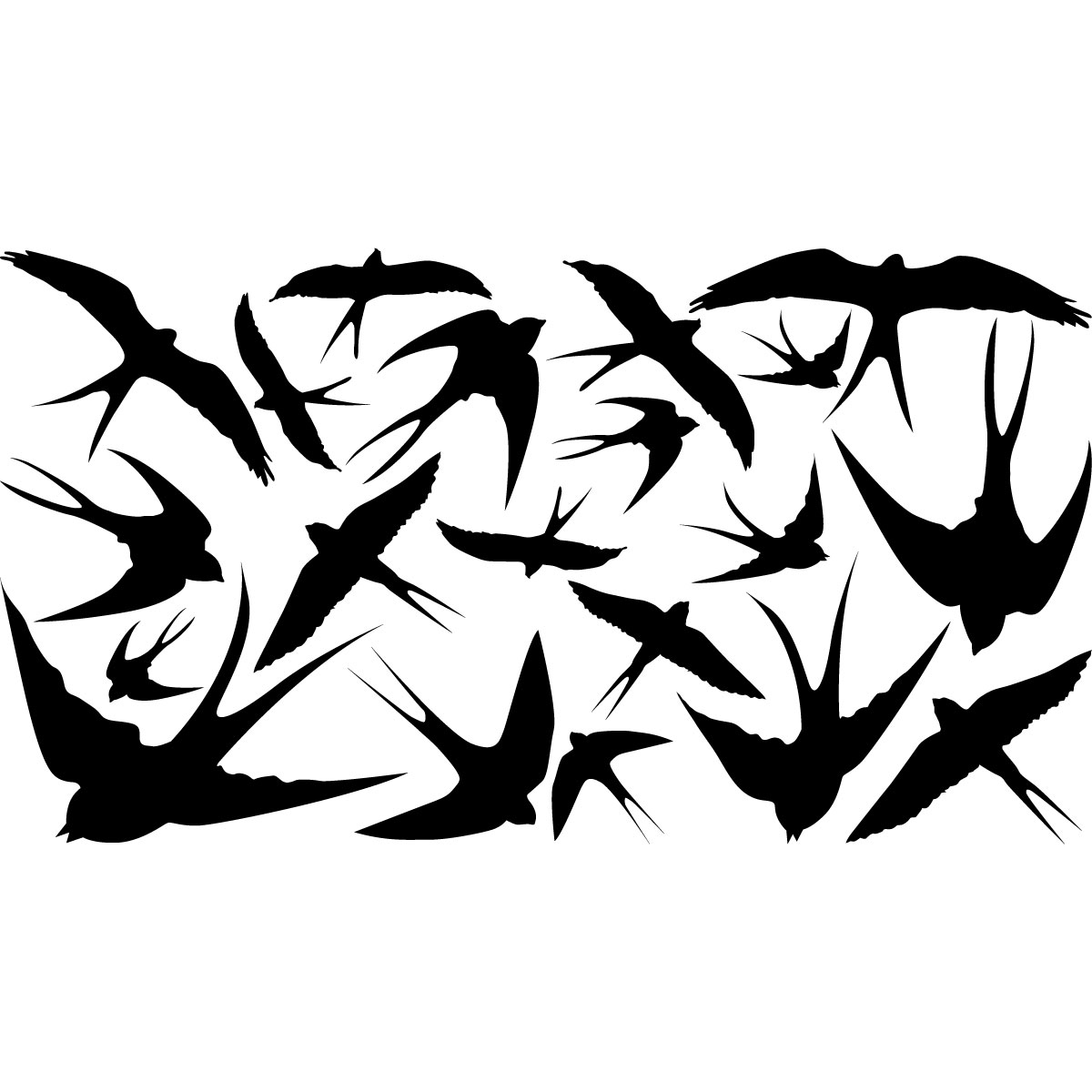 Wall decal 20 swallows