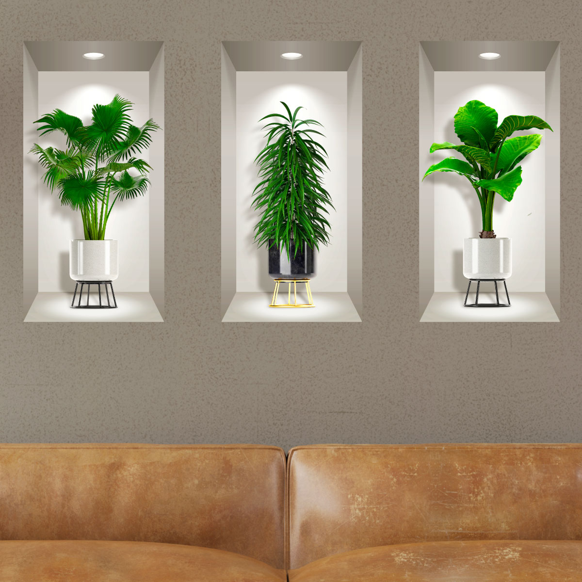 1 Ensemble De Stickers Muraux En Pot 3D Motifs De Plantes - Temu