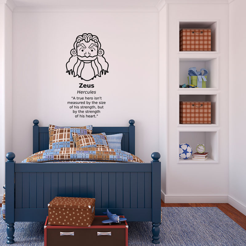 Wall decal A true hero isn't measured by the size of his strength - Zeus (Hercules)