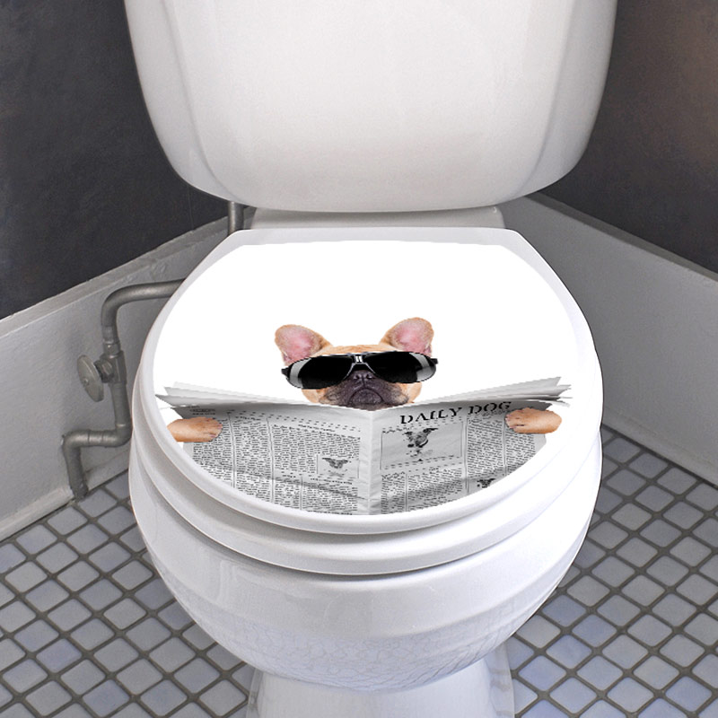Sticker abattant wc chien avec un journal et lunettes de soleil – Stickers  STICKERS TOILETTES Abattants wc - Ambiance-sticker