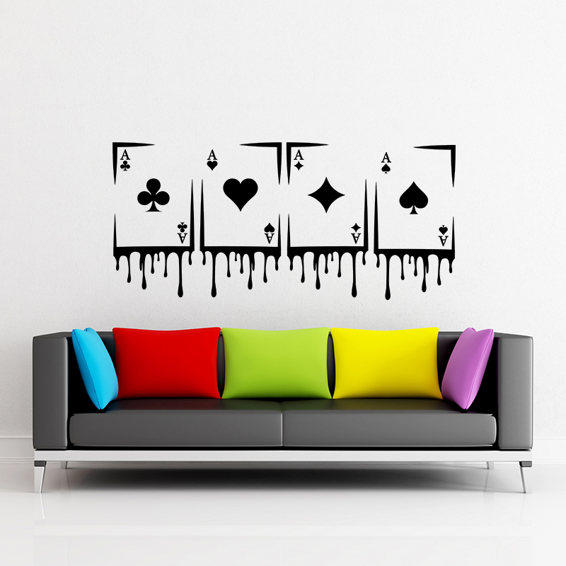 Wall decal Ace of clubs, hearts, diamonds, spades