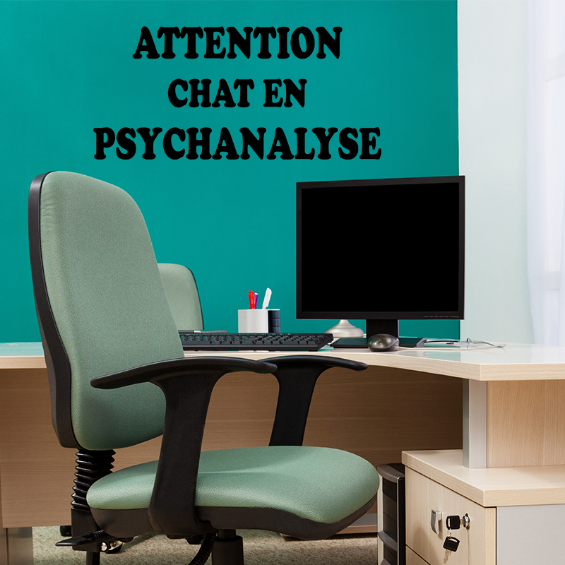 Sticker Attention chat en psychanalyse