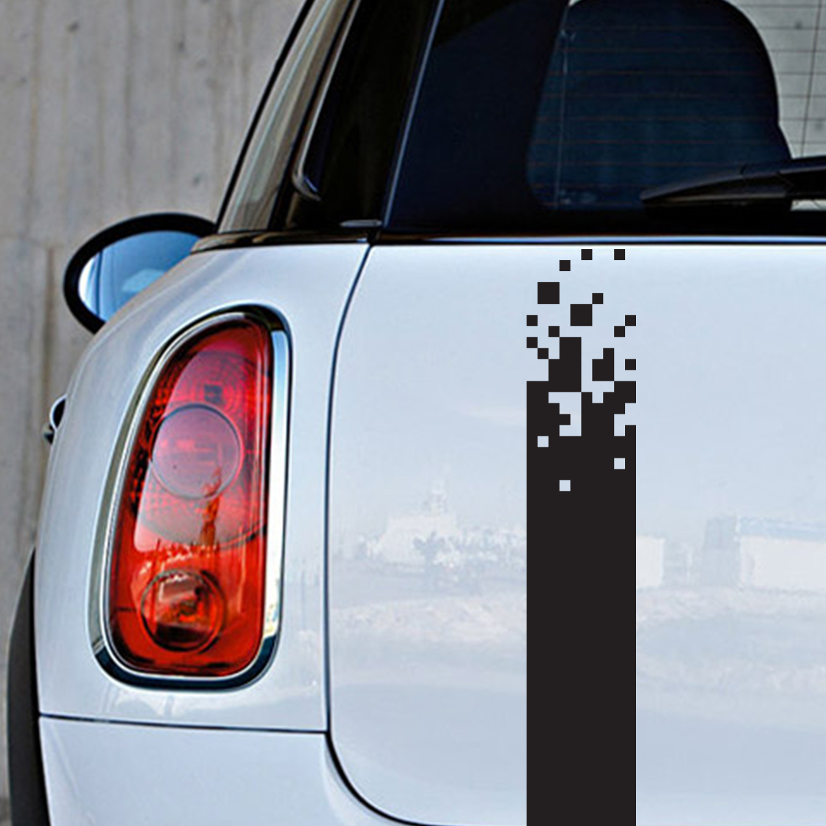 Car checkered pixels wall stickers