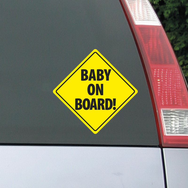 fictie Geometrie Schrijft een rapport Sticker car Plate Baby on board - Wall Decals Cars Cars - ambiance-sticker