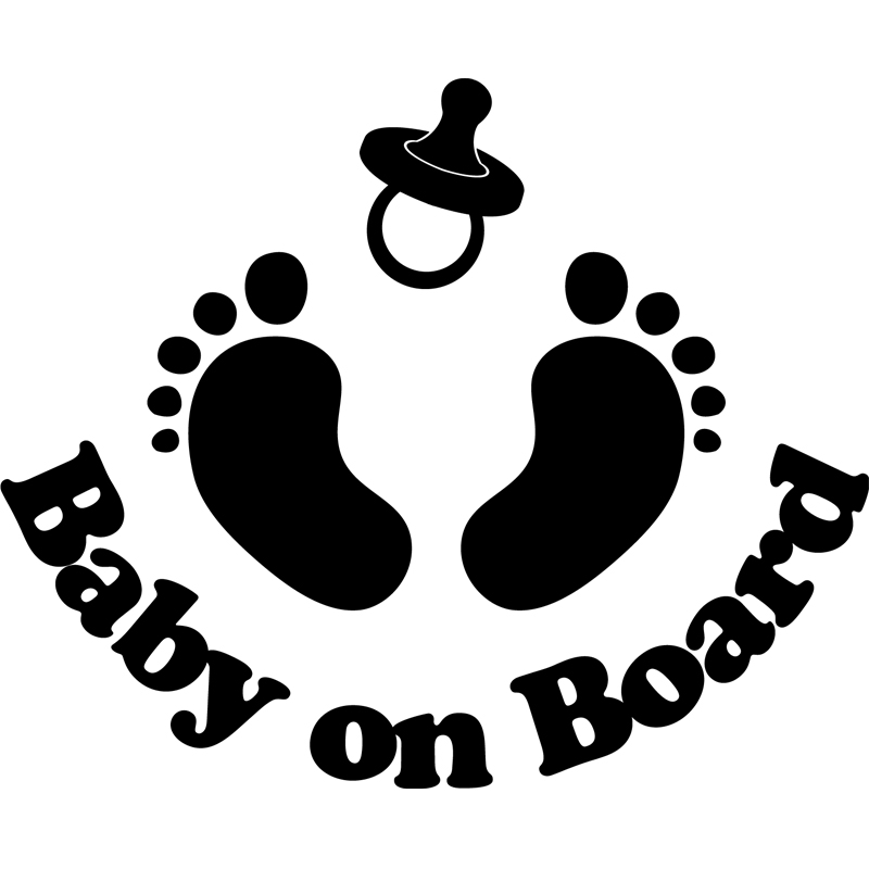 Stickers autocollant Bébé à bord avec tétine