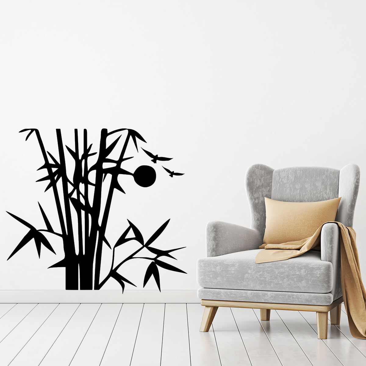 Wall decal bamboo under the sun of Asia