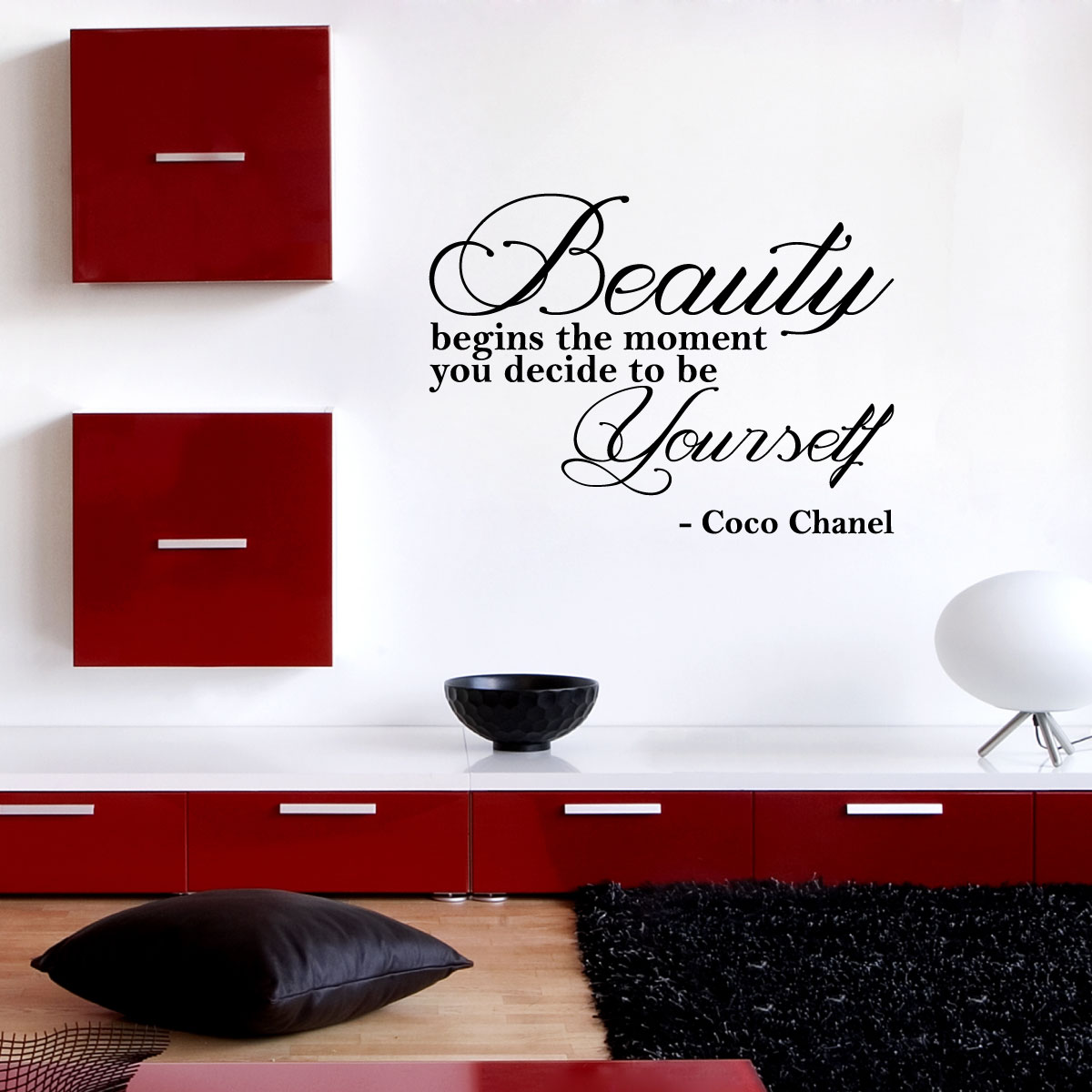 Wall decal Beauty begins the moment… - Coco Chanel decoration
