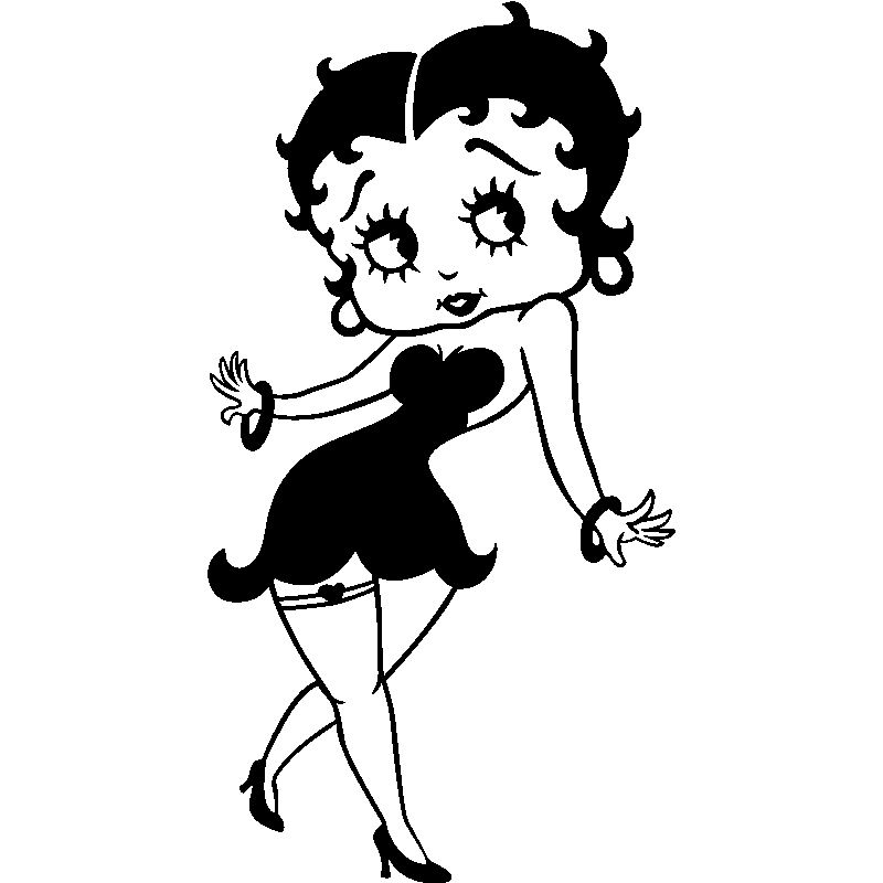 Betty Boop Clip Art Black And White