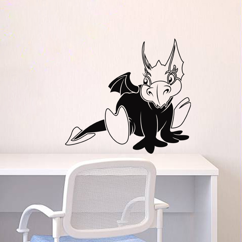 Wall decal Caricature winged dragon