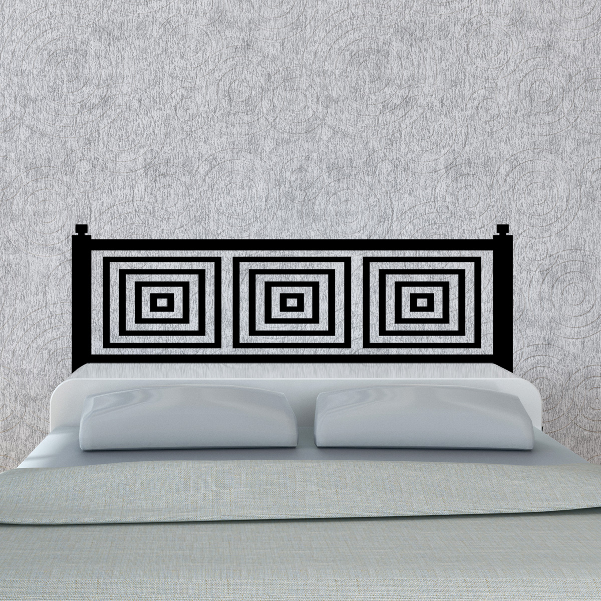 Wall decal Concentric squares, double bed
