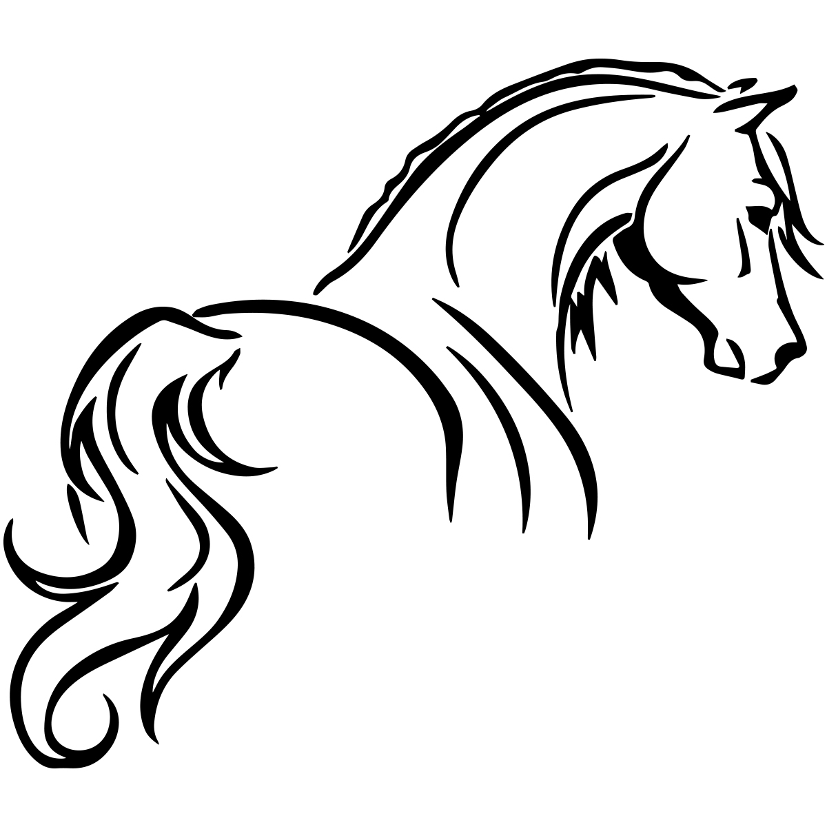 Sticker cheval élégant design – Stickers STICKERS ANIMAUX Chevaux -  Ambiance-sticker