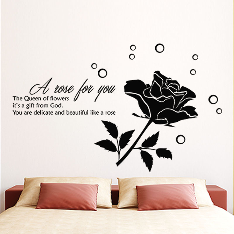 Wall decal quote A rose for you decoration