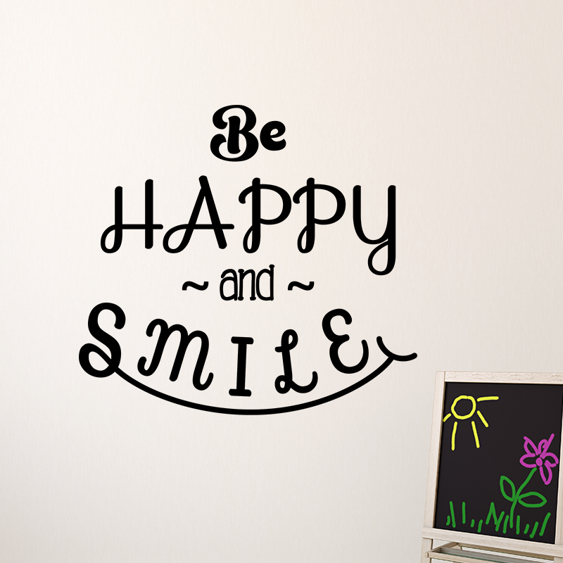 Wall Sticker Quote Be Happy And Smile Wall Decals Quote Wall Stickers English Ambiance Sticker