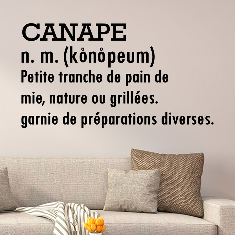 Sticker citation Canapé: Petite tranche de pain