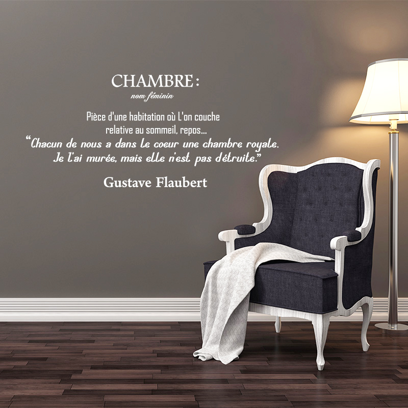 Quote Wall Sticker Bedroom La Chambre Feminin G Flaubert Wall Decals Quote Wall Stickers French Ambiance Sticker