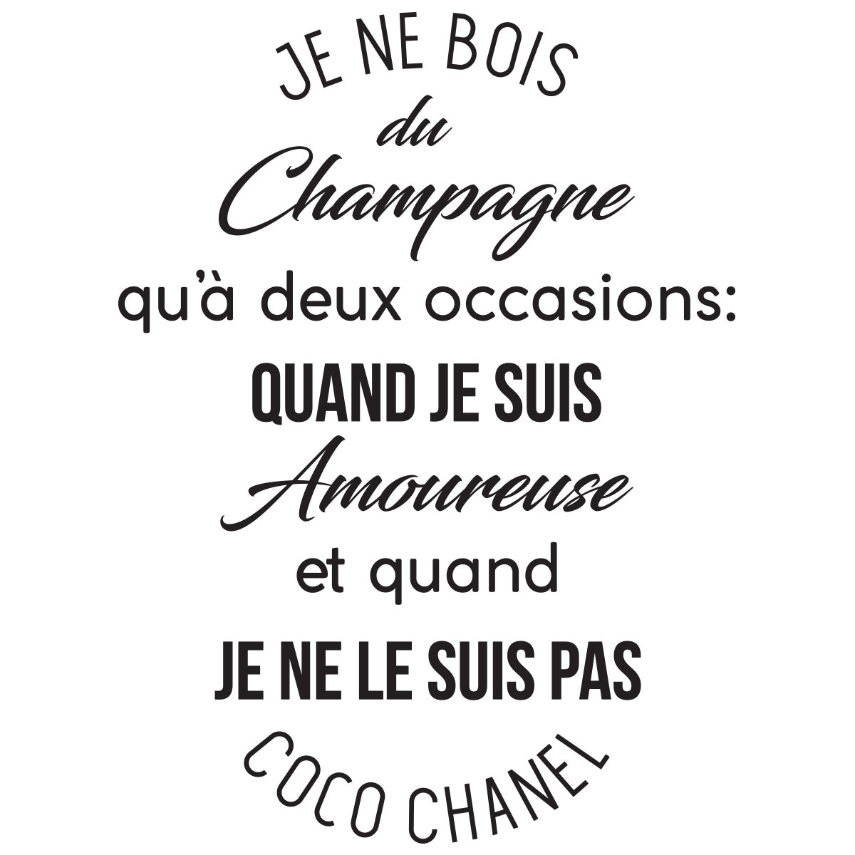 Wandtattoo Zitat Champagne Coco Chanel Wandtattoos Zitat Wandtattoo Franzosisch Ambiance Sticker