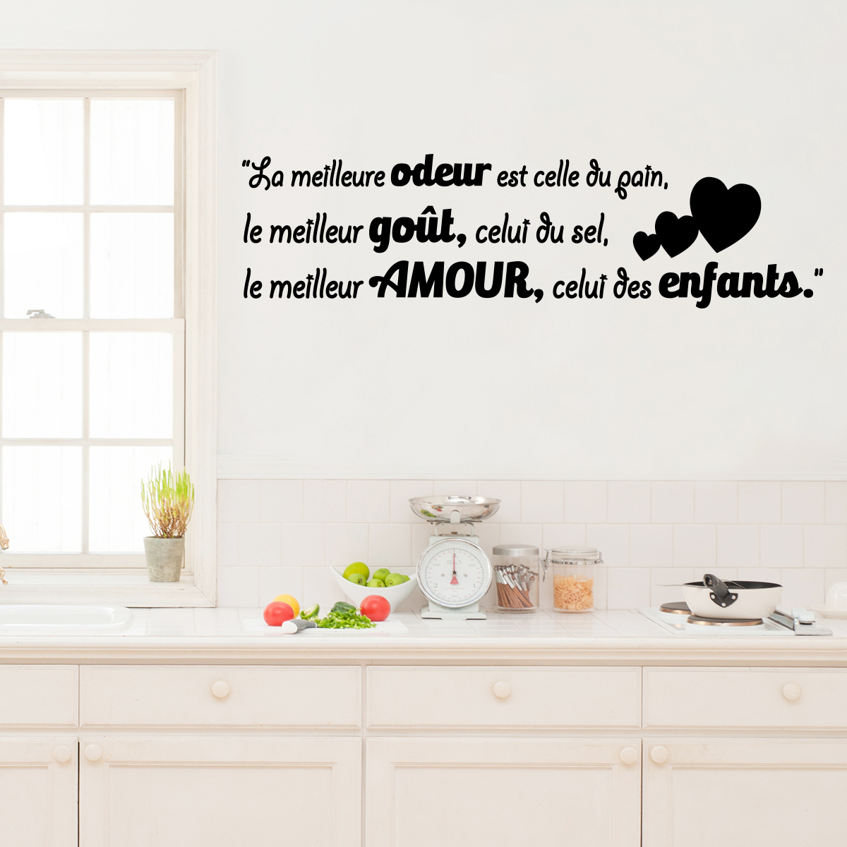 Wall sticker quote kitchen le meilleur amour, celui des enfants ...  decoration