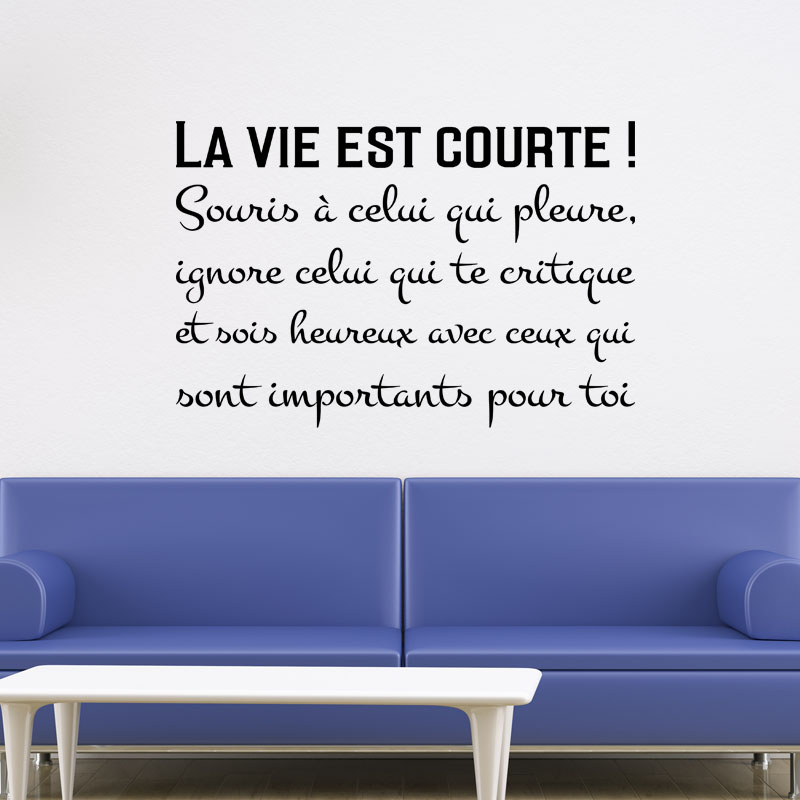 Wall Decal Quote La Vie Est Courte Wall Decals Quote Wall Stickers French Ambiance Sticker