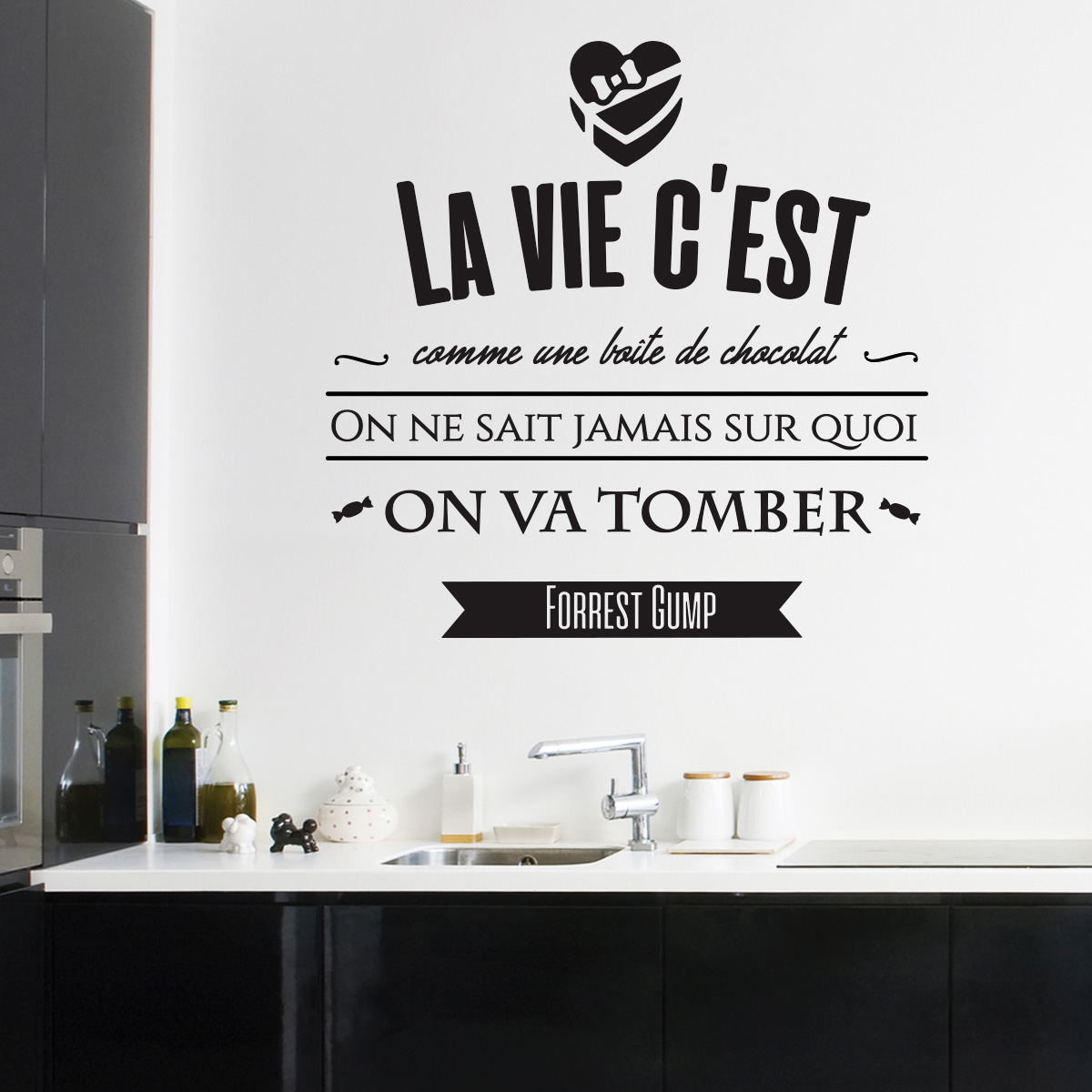 Quote wall decal la vie le chocolat - Forrest Gump