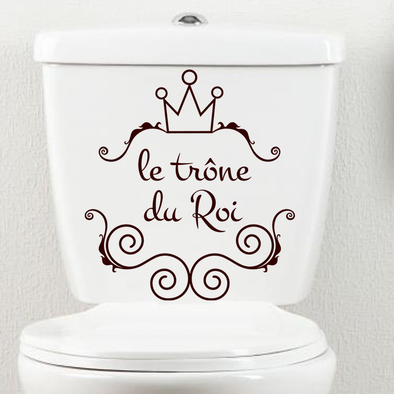Sticker mural humoristique le trone pour toilettes et salle de bain