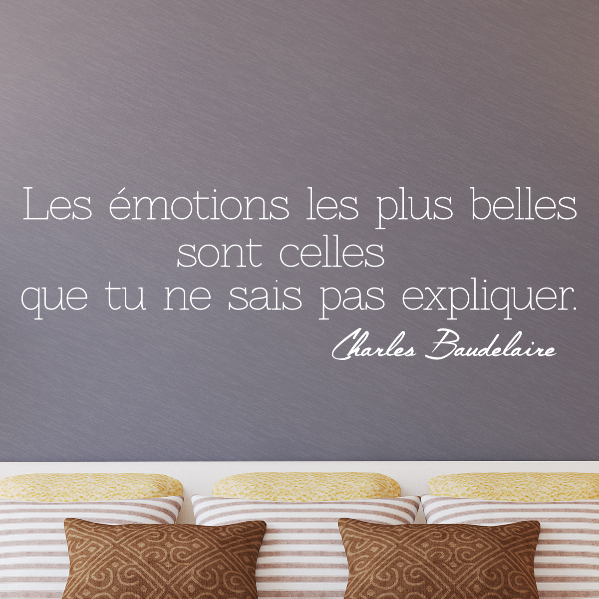 Wall Sticker Quote Les Emotions Charles Baudelaire Wall Decals Quote Wall Stickers French Ambiance Sticker