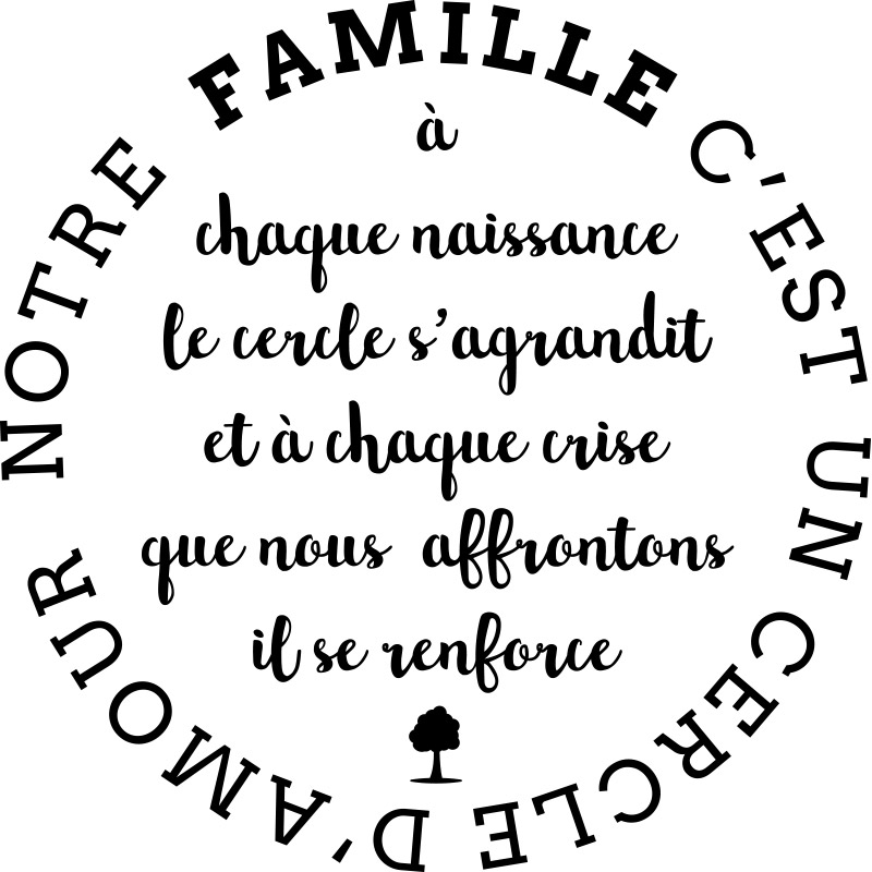Sticker Citation Notre Famille C Est L Amour Stickers Stickers Citations Francais Ambiance Sticker