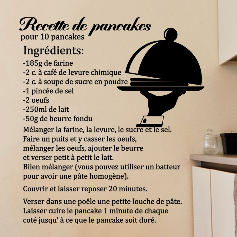 Sticker citation recette Pancakes