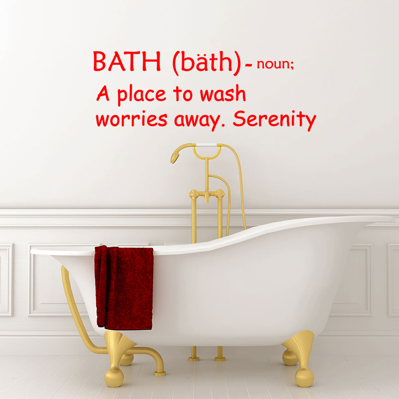 Vinilo citación cuarto de baño A place to wash worries away