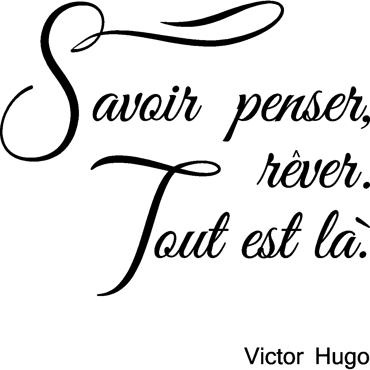 Wall Sticker Quote Savoir Penser Rever Victor Hugo Decoration Wall Decals Quote Wall Stickers French Ambiance Sticker