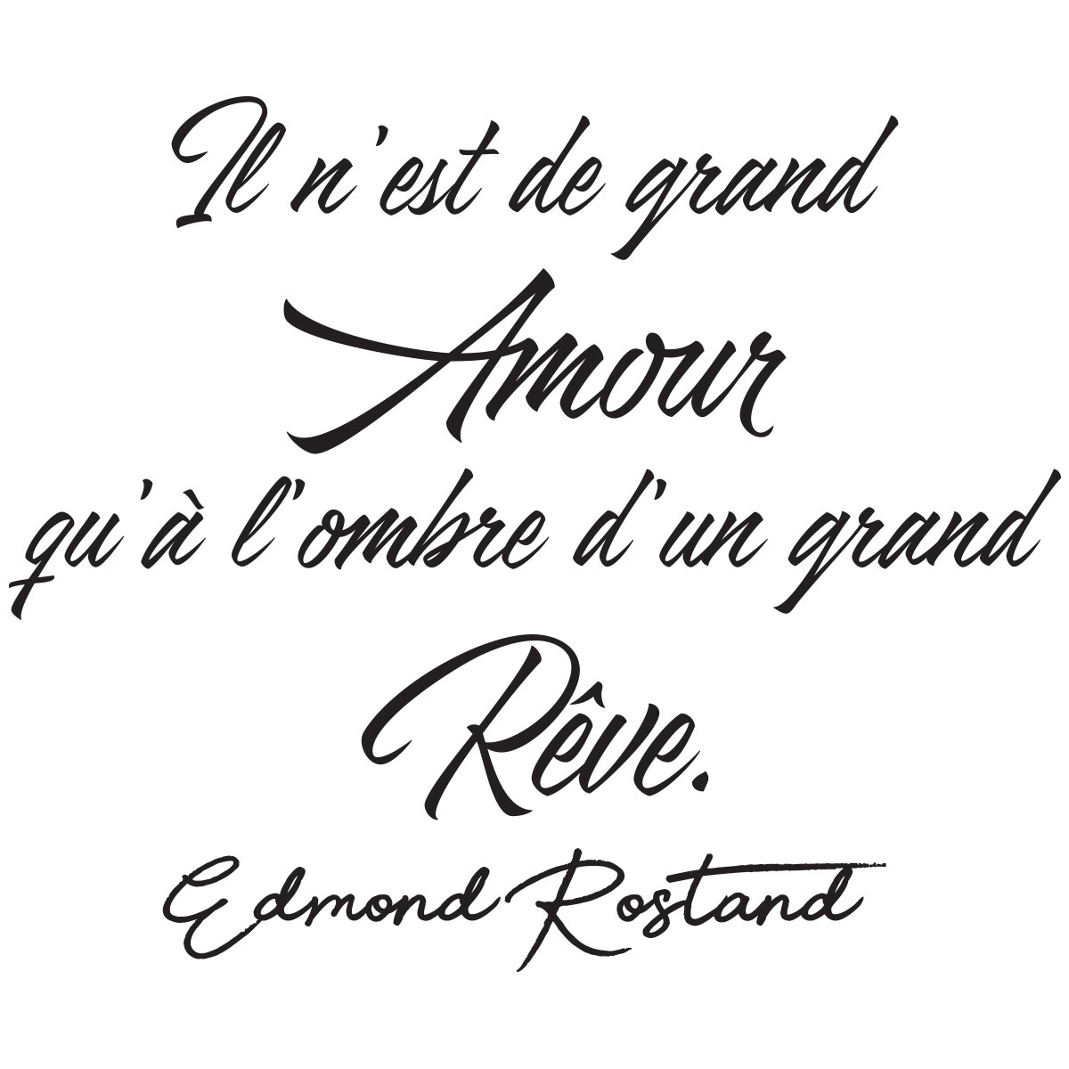 Quote Wall Decal Un Grand Amour A L Ombre D Un Grand Reve Wall Decals Quote Wall Stickers French Ambiance Sticker