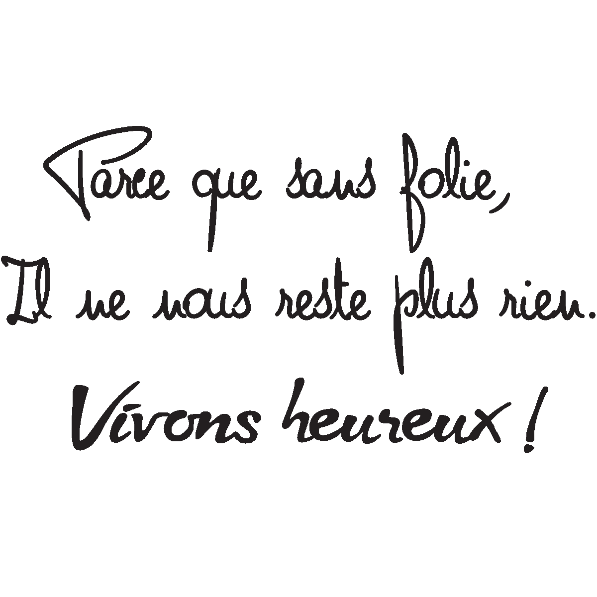 Wall Sticker Quote Vivons Heureux Wall Decals Quote Wall Stickers French Ambiance Sticker